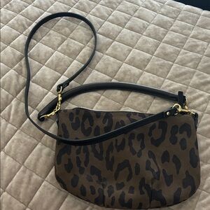 Clare V Black and Gray Leopard Print Bag